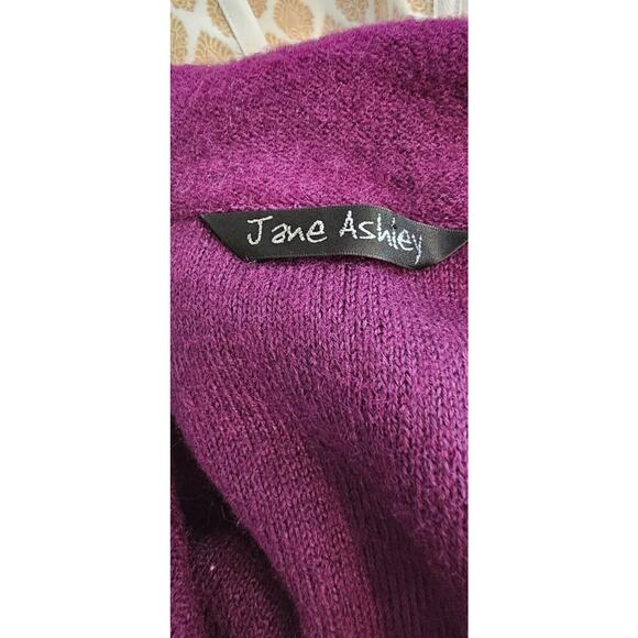 Jane‎ Ashley Wool Blend Purple Sweater Blazer Cardigan Artsy Medium - Picture 6 of 7